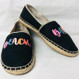 Circus Sam Edelman Espadrilles Sz 7M Flat Black Canvas Slip on S01